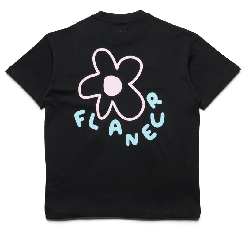 Flaneur Blossom Tee - Soft Cotton Women's T-Shirt in Black | Casual Everyday Wear & Street Style Outfits