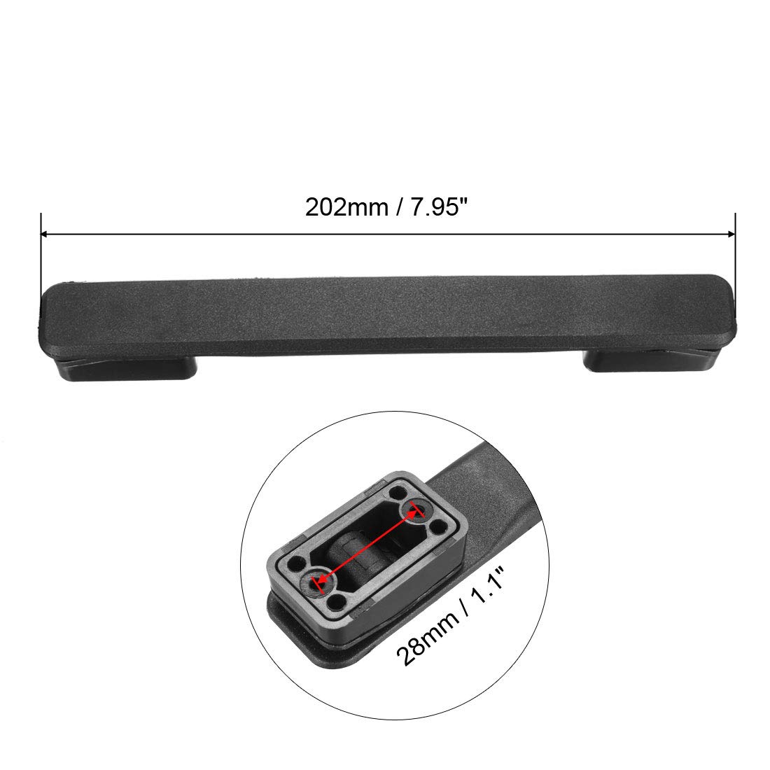 uxcell Black Luggage Handle Replacement - 202mm Length Strap Grip for Suitcases (No Screws Included) | Perfect for Travel Luggage Repair & Suitcase Handle Replacement