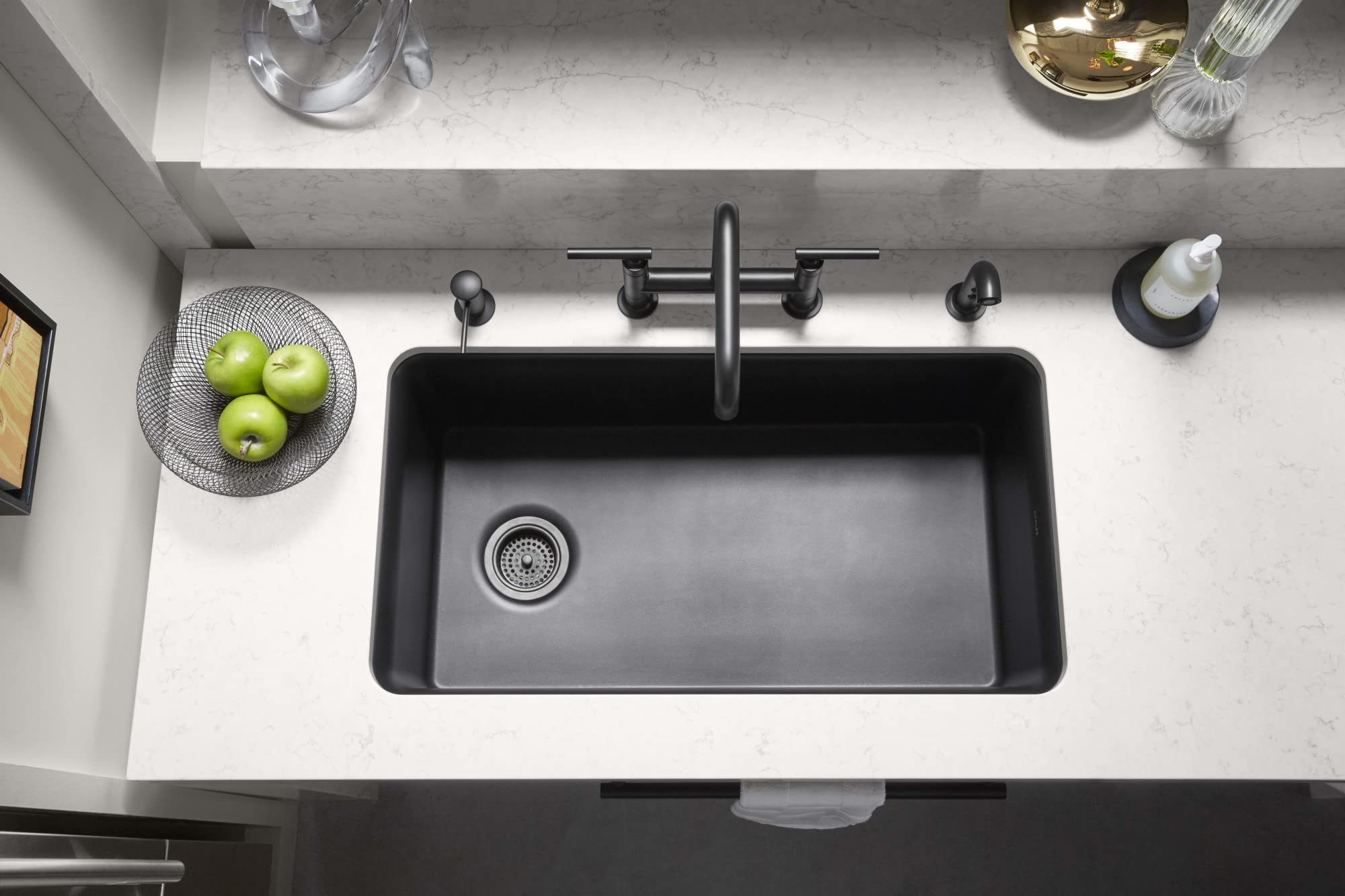 KOHLER 8801-2BZ Duostrainer Kitchen Sink Drain and Strainer with Tailpiece in Oil Rubbed Bronze - Perfect for Bathroom & Farmhouse Sink Installation