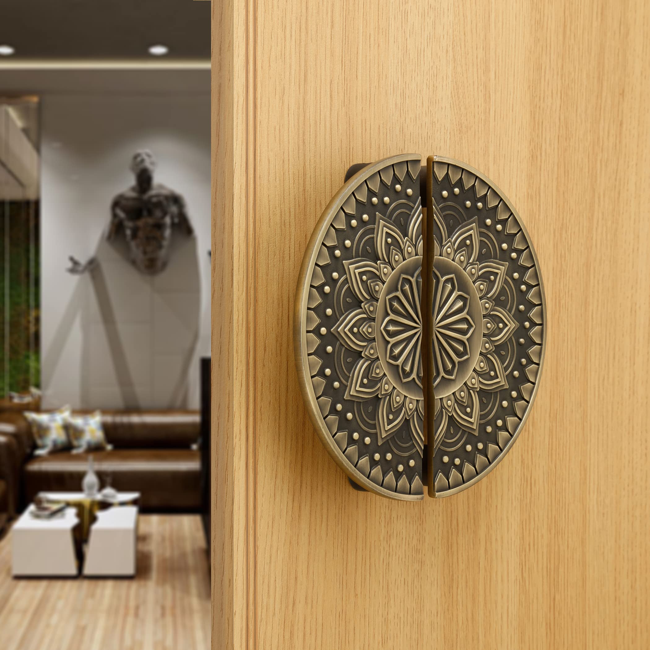**LAPO 8 Inch Antique Finish Door Handle Set for Main Doors - Wooden & Glass Door Pull Handles - Home, Office & Hotel Use - 3-Year Warranty (Pack of 1, Model 5086) | Perfect for Entry Doors, Bedrooms & Commercial Spaces**