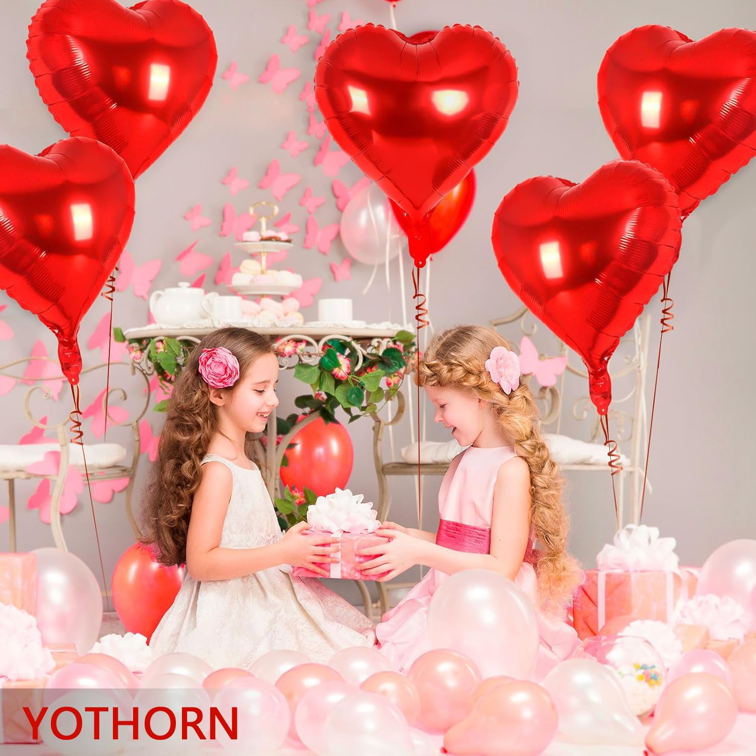 12 Pcs 18 Inch Red Heart Foil Balloons - Valentine's Day Love Balloons for Birthday Party, Wedding, Engagement, Baby Shower Decorations - Perfect for Romantic Proposals, Anniversary Celebrations & Festive Home Decor (Red)