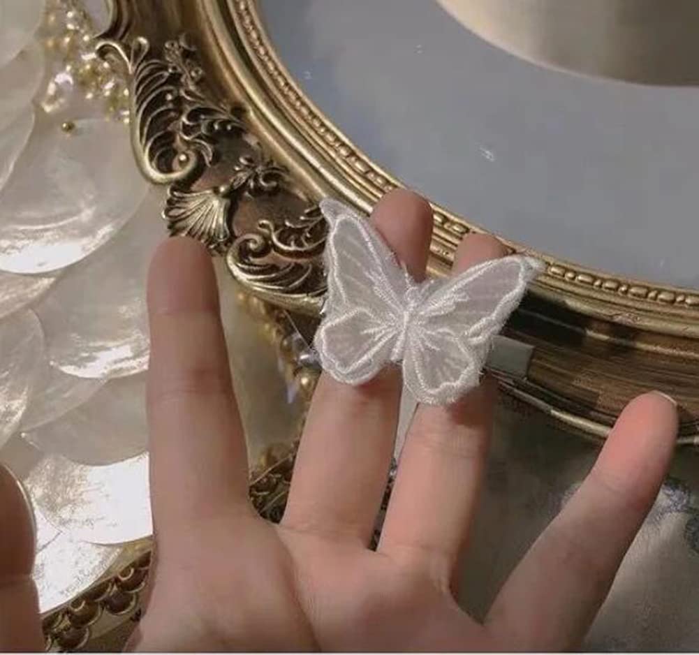10PCS Lace Butterfly Hair Clips for Women & Girls - Elegant White Hair Accessories for Weddings, Parties & Everyday Style