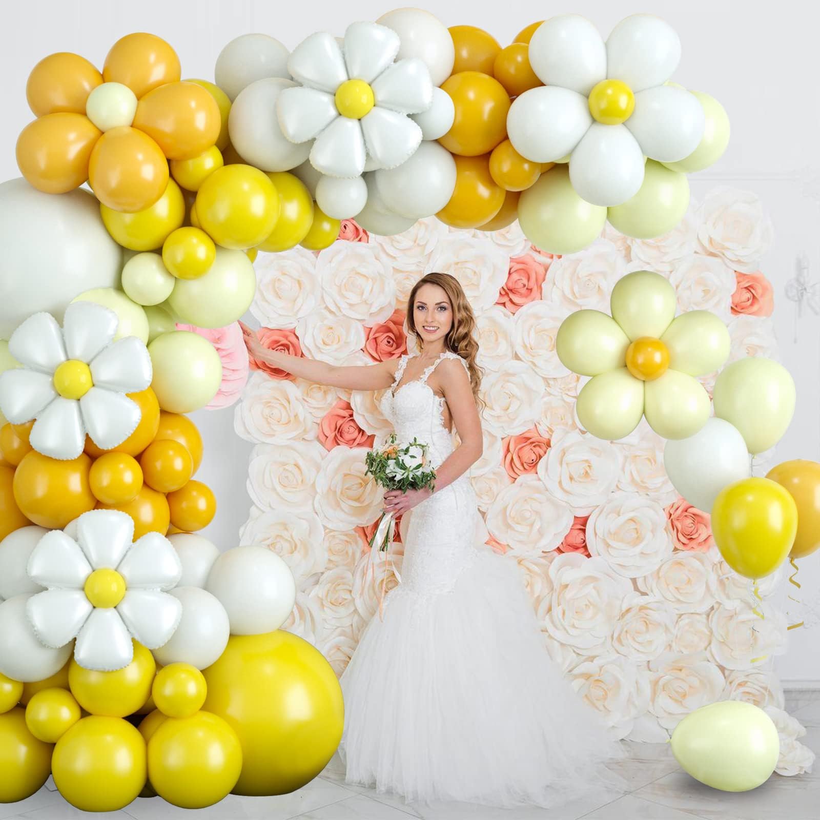 Yellow Daisy Balloon Arch Kit for Birthday & Baby Shower Decor