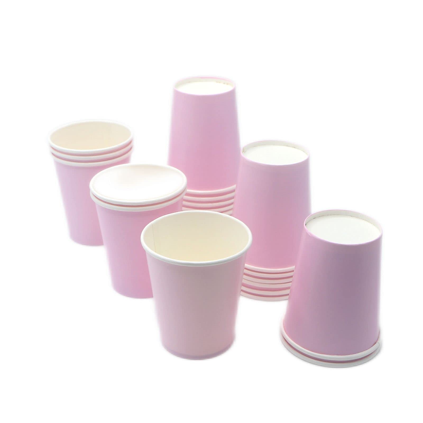 50-Pack Pink Disposable Paper Cups 8.5 oz - Elegant Party Cups for Weddings, Baby Showers, Bachelorette Parties, Picnics, BBQs & Travel Events - Perfect for Celebrations & Outdoor Gatherings