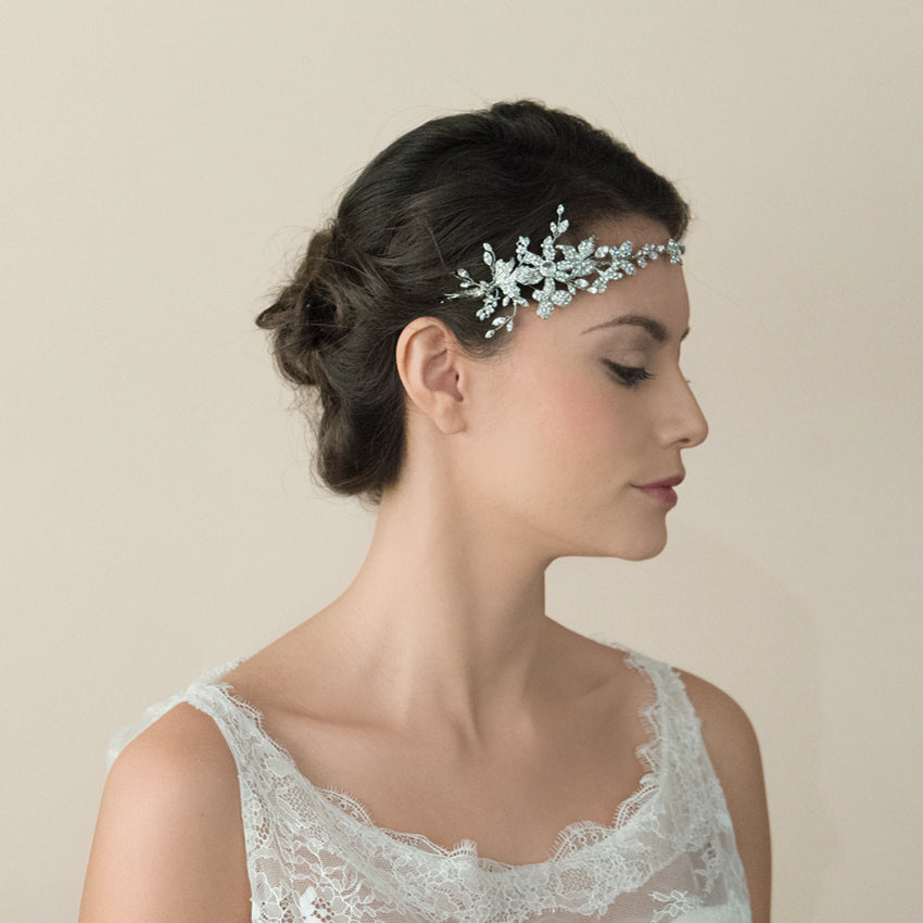Astra Crystal Blossoms Hair Vine - Elegant Floral Hair Accessory for Brides, Weddings & Special Occasions