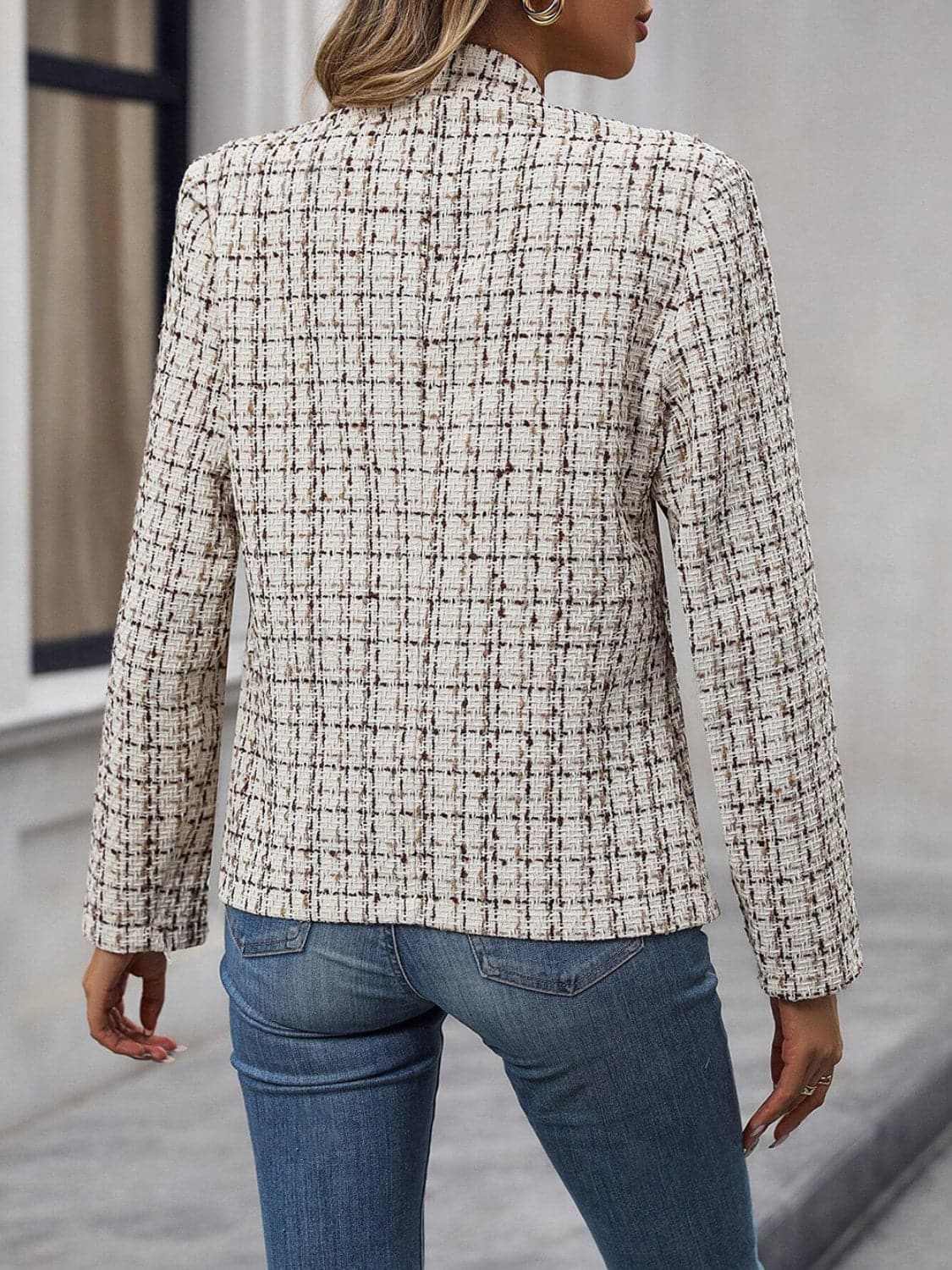 Stylish Plaid Long Sleeve Jacket for Women - Trendy Fall & Winter Outerwear - Perfect for Casual Outings, Office Wear & Date Nights