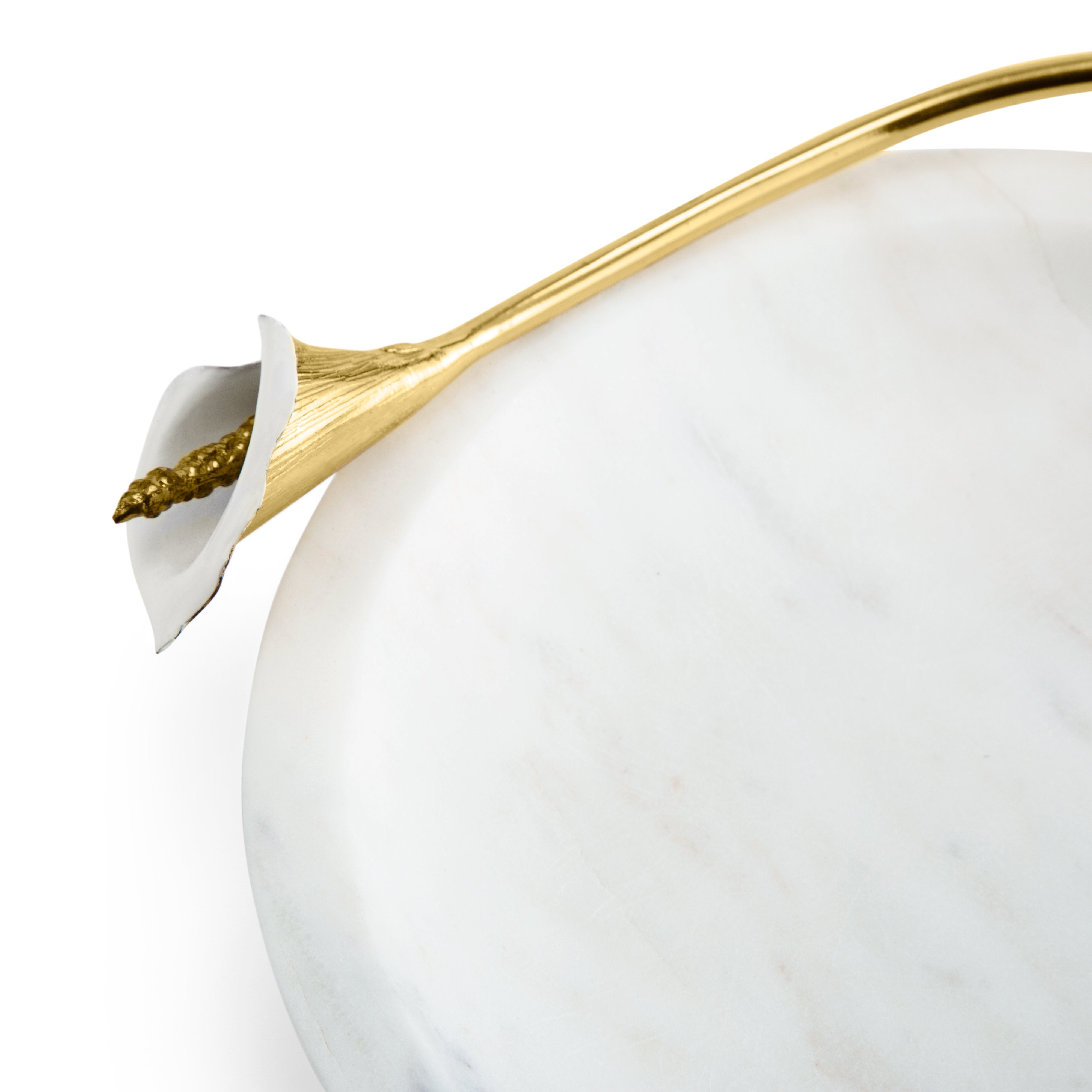 Elegant Calla Lily Marble Serving Dish - Handcrafted Stoneware Appetizer Plate for Weddings, Parties & Home Decor