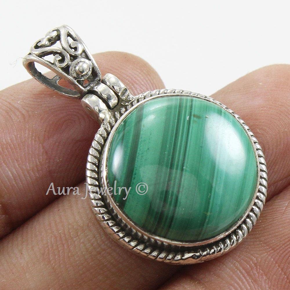 925 Sterling Silver Malachite Pendant Necklace for Women | Mothers Day & Bridesmaid Gift | Boho Jewelry for Daily Wear