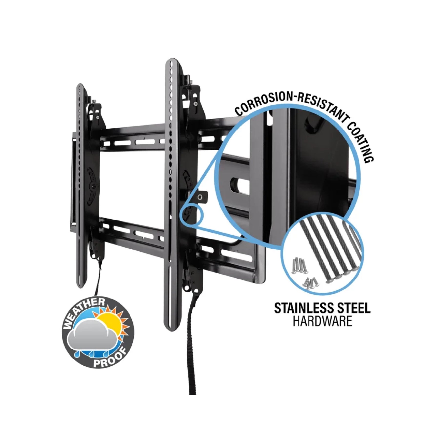 Sanus VODLT1 Premium Large Outdoor TV Tilt Mount for 37-95 Inch TVs - Weatherproof Full Motion TV Bracket for Patio, Backyard & Deck Entertainment