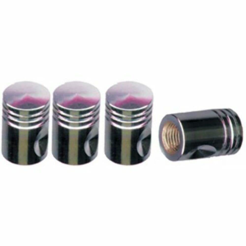Chrome Piston Valve Stem Caps - 4 Pack, Universal Fit for Standard Wheels - Custom Car Accessories for Trucks, SUVs, and Motorcycles - Enhances Wheel Appearance & Protects Valve Stems