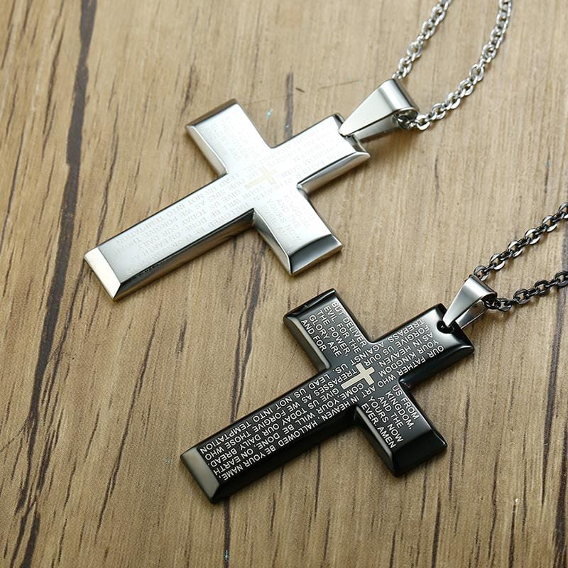 Bible Verse Cross Necklace for Women - Inspirational Christian Jewelry Gift for Baptism, Confirmation & Daily Faith - John 3:16 Scripture Pendant
