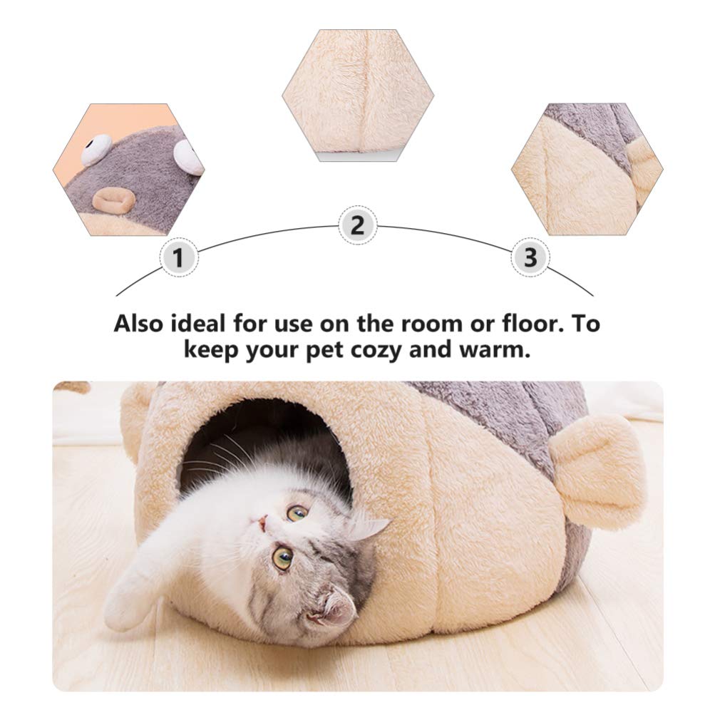 Balacoo Heated Pet Bed for Cats & Dogs - Cozy Cave Bed with PP Cotton, Warm Cat Litter Kitten Bed & Puppy Sleeping House - Perfect Indoor Cat Hut, Dog House Bed & Hamster Nest for Winter Comfort