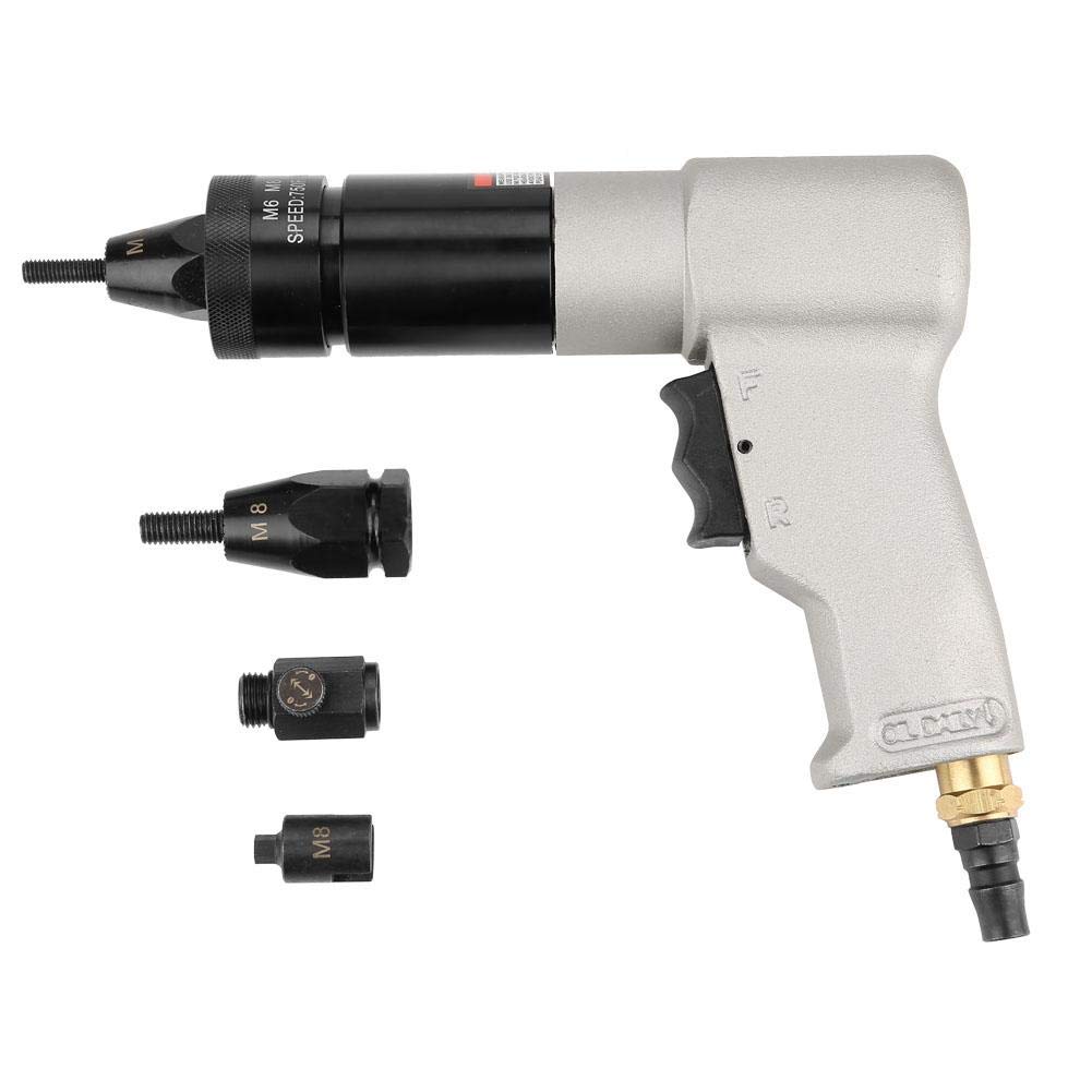 Pneumatic Rivet Nut Gun - Automatic Air Riveter Tool with Nut Chuck & Accessories (1/4