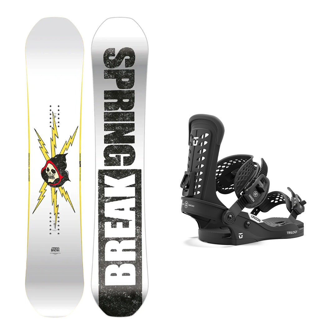 CAPiTA Spring Break Resort Twin Snowboard 2025 with Union Women's Trilogy Classic Bindings - Perfect for Freestyle Riding & Resort Snowboarding