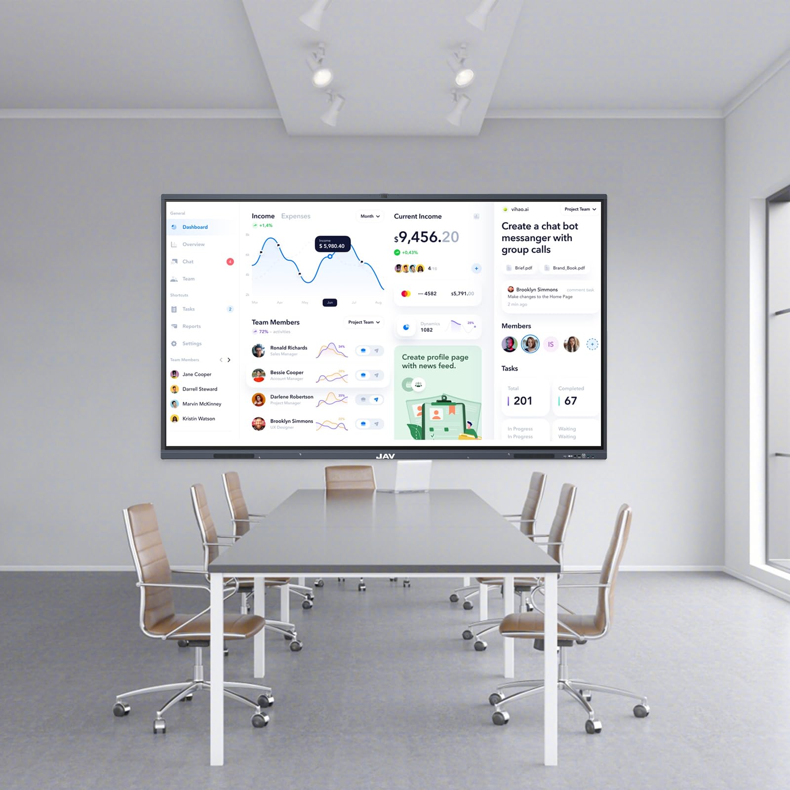 65 Inch Smart Board Interactive Whiteboard - 4K UHD Digital Presentation Board for Classroom, Office & Home Use - Wall Mount Included - Perfect for Teaching, Meetings & Remote Collaboration