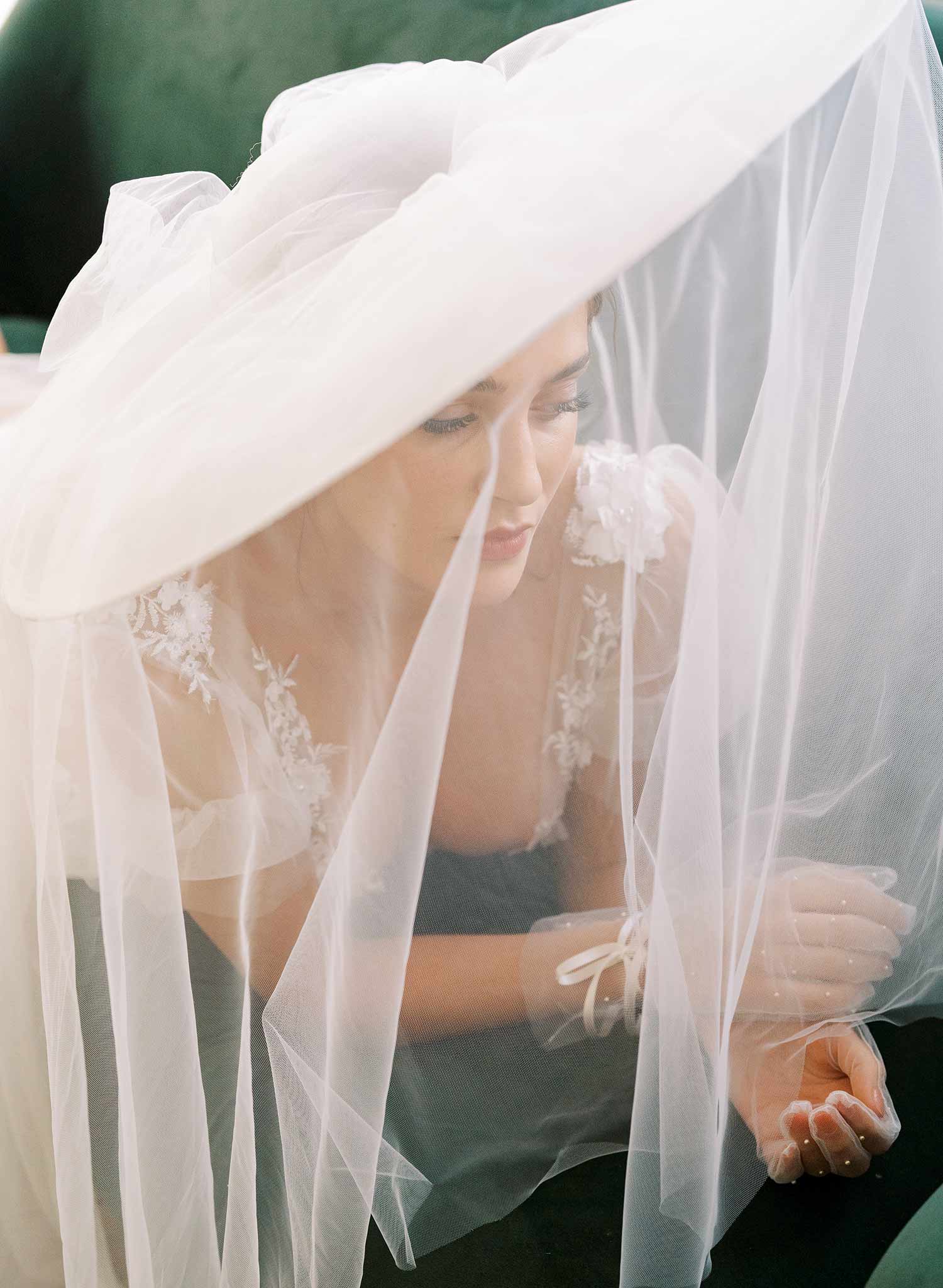 Dream Cloud Bridal Hat with Veil - Elegant Wedding Headpiece Style #2456 | Perfect for Bridal Showers, Ceremonies & Photo Shoots