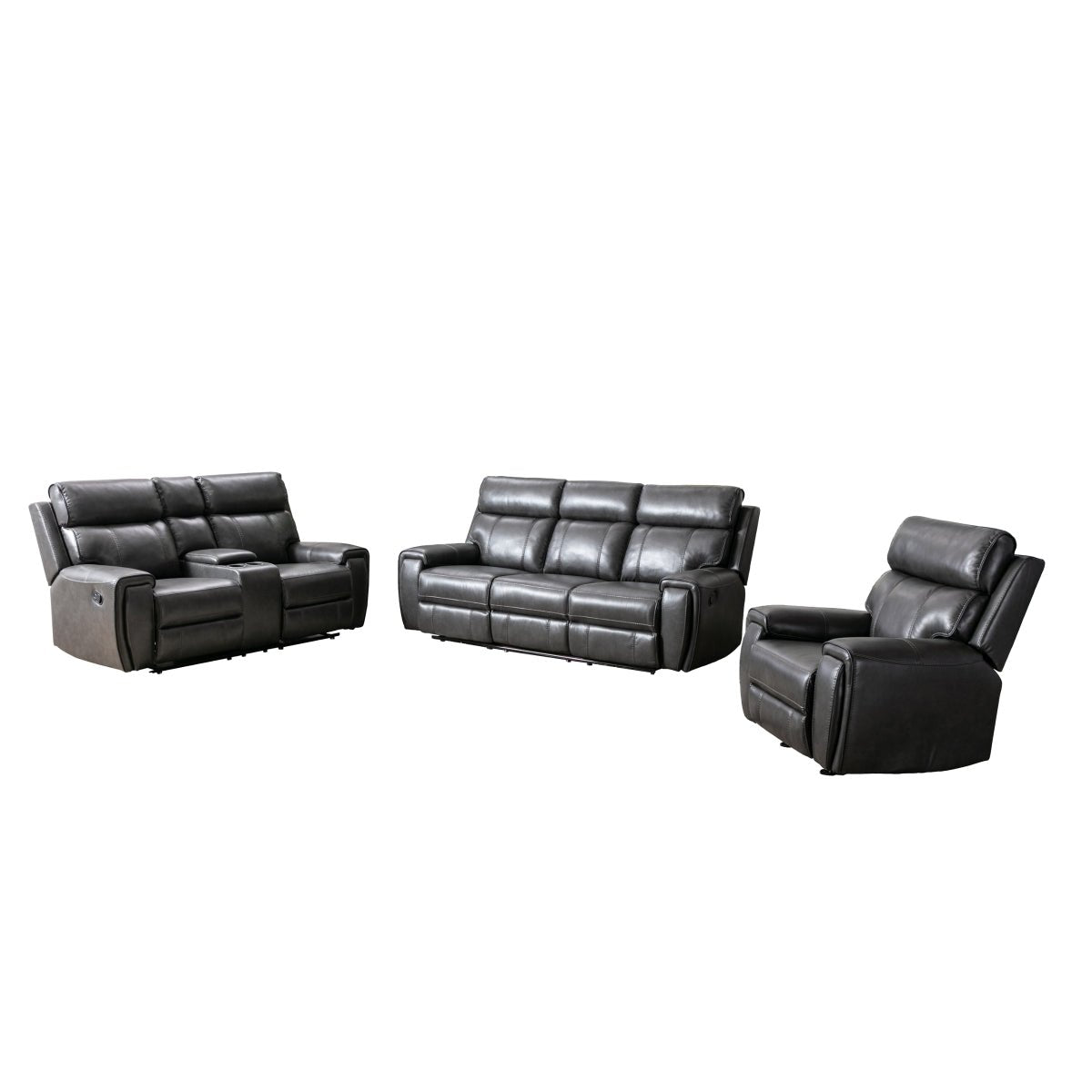 Carnegie Reclining Loveseat - Modern Fabric Recliner Sofa for Living Room, Small Space & Home Theater | Comfortable Two-Seater with Cup Holders