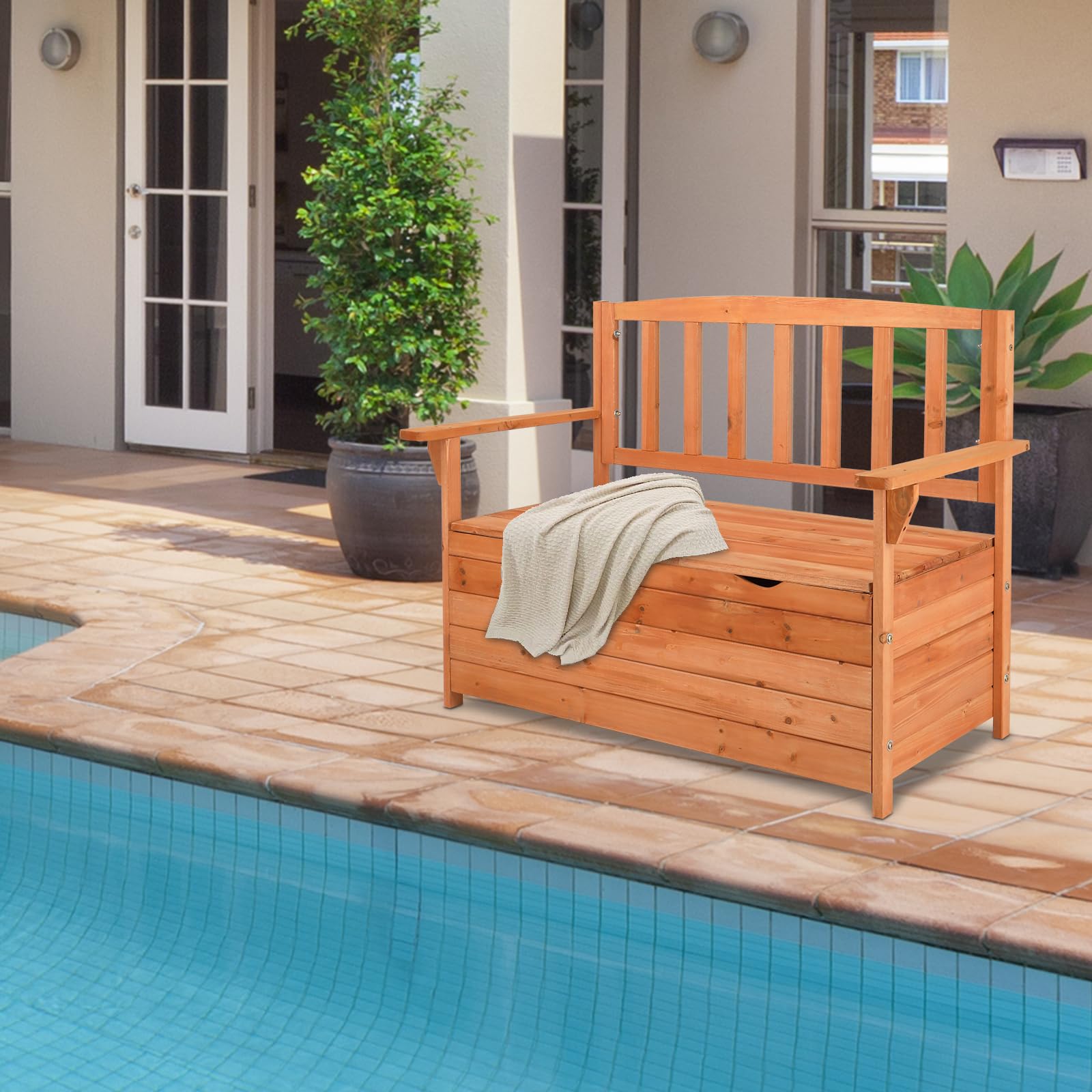 Waterproof Outdoor Storage Bench with Seat - 44