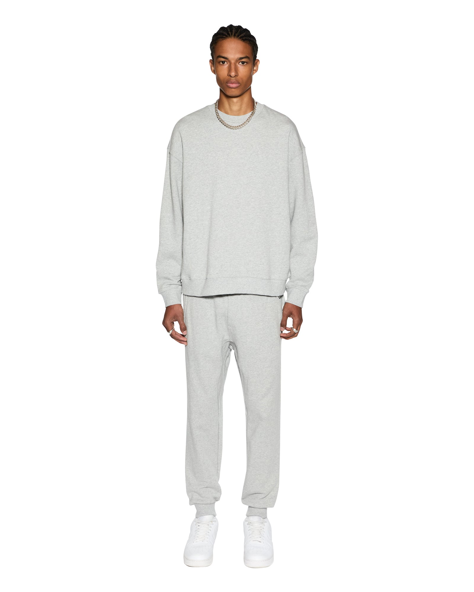 4 X 4 BIGGIE CREW GREY MARLE Sweatshirt - Men's Oversized Comfort Fit Pullover for Casual Wear & Street Style Fashion