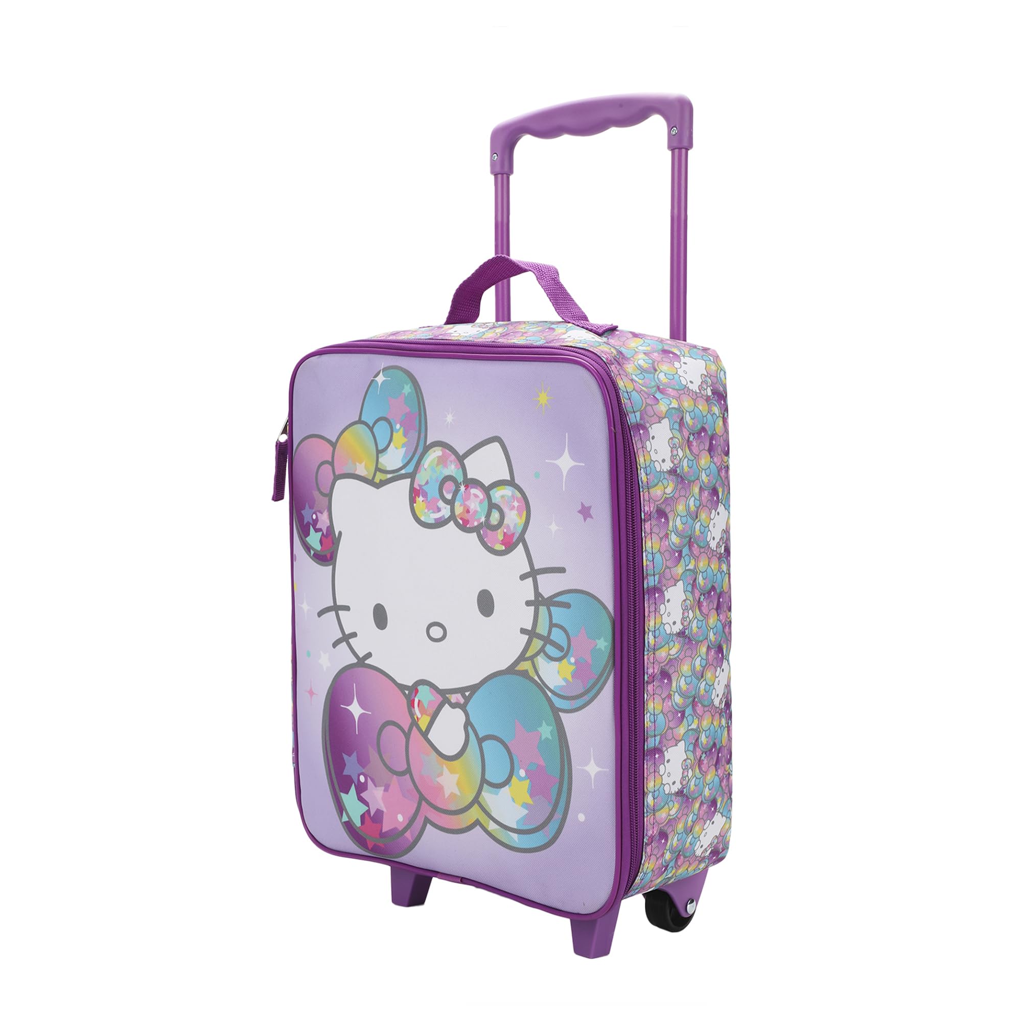 Bioworld Hello Kitty Starshine 3-Piece Youth Travel Set - Pilot Case, Duffle Bag & Luggage Tag - Cute Carry-On for Girls Airplane Trips & Sleepovers