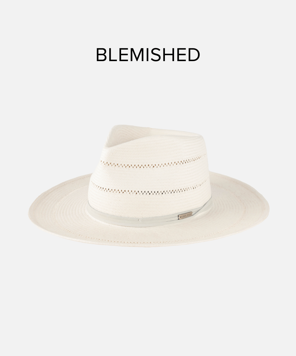 Arlo Cream Band Straw Teardrop Fedora Hat - Vintage Style Summer Sun Hat for Women - Perfect for Beach Vacations, Garden Parties & Outdoor Weddings