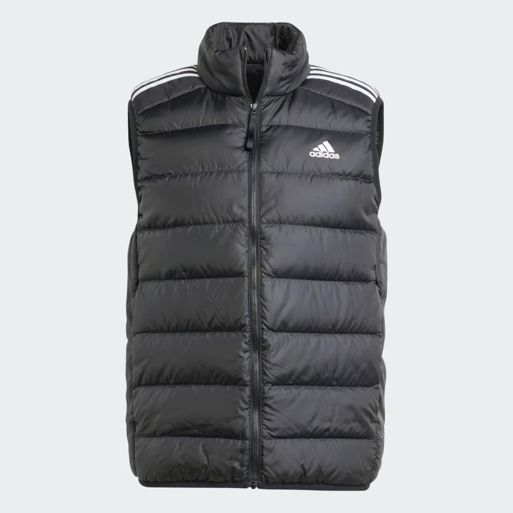 Adidas Men's Essentials 3-Stripes Lightweight Down Vest - Warm & Stylish Puffer Jacket for Outdoor Activities, Running, Hiking & Casual Wear