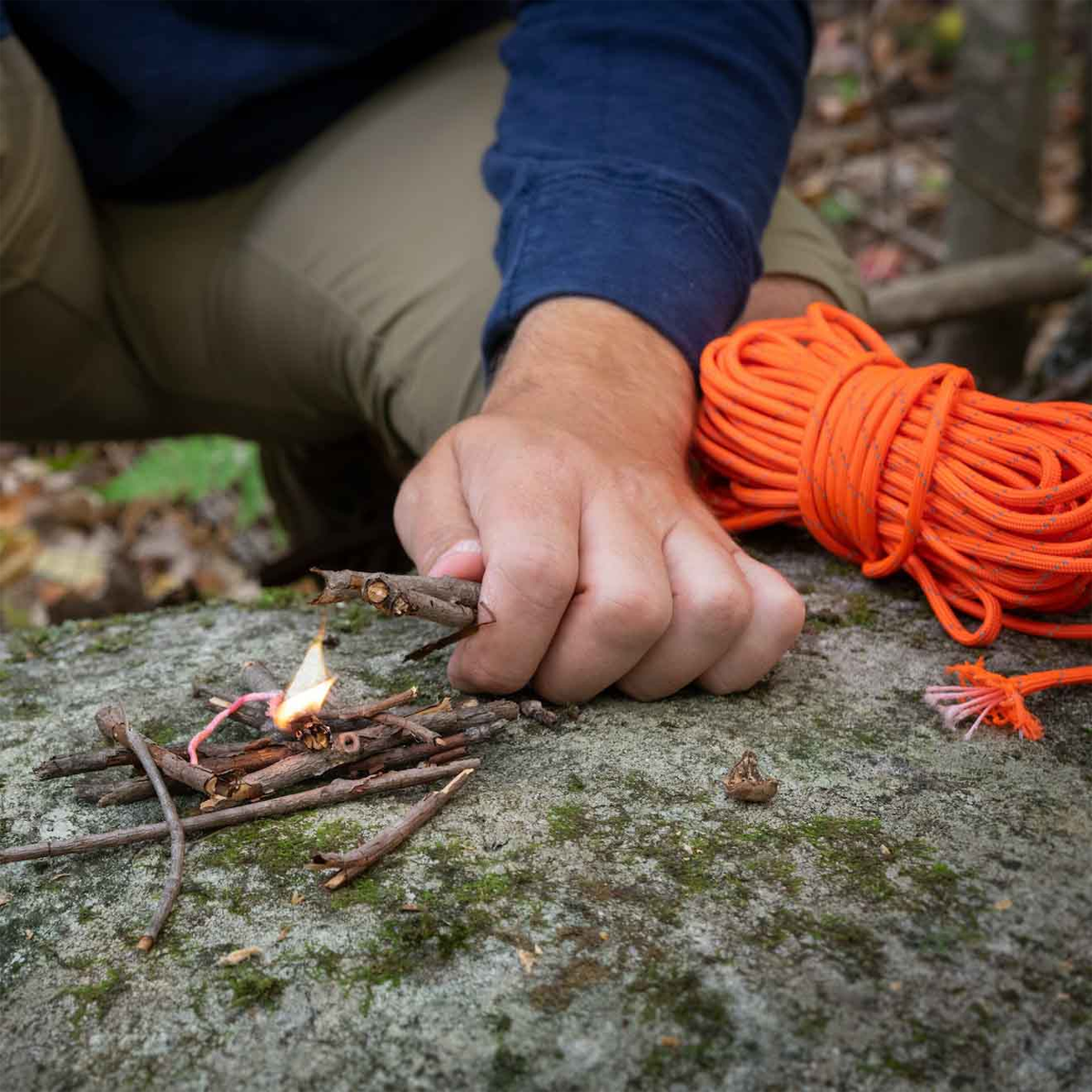 550 Paracord with Reflective Thread - 50ft Survival Rope for Camping, Hiking & Emergency Preparedness
