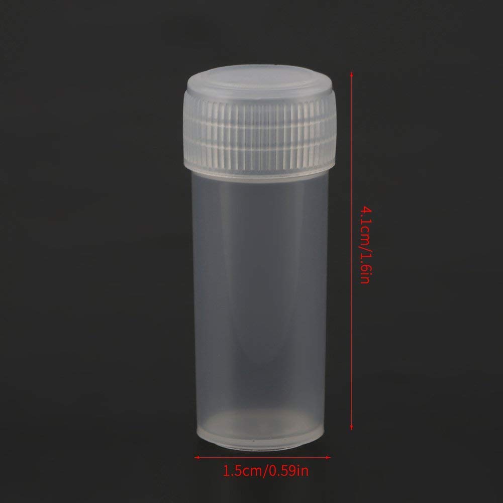 Yosoo 5ml Plastic Sample Bottles - 50 Pack Small Storage Vials for Liquids, Powders, Essential Oils, Perfume | Lab, DIY, Travel, Crafting, Beauty Samples