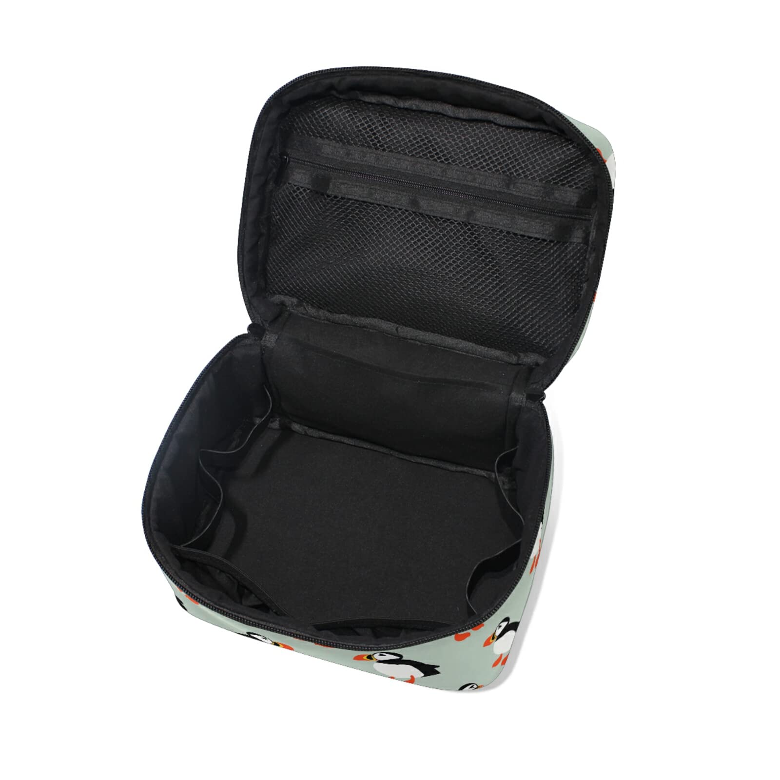 Moyyo Atlantic Ocean Cartoon Puffin Seabird Makeup Bag - Waterproof Cosmetic & Toiletry Organizer for Women, Girls, Kids - Perfect for Travel, Gym, Beach & Daily Beauty Essentials Storage