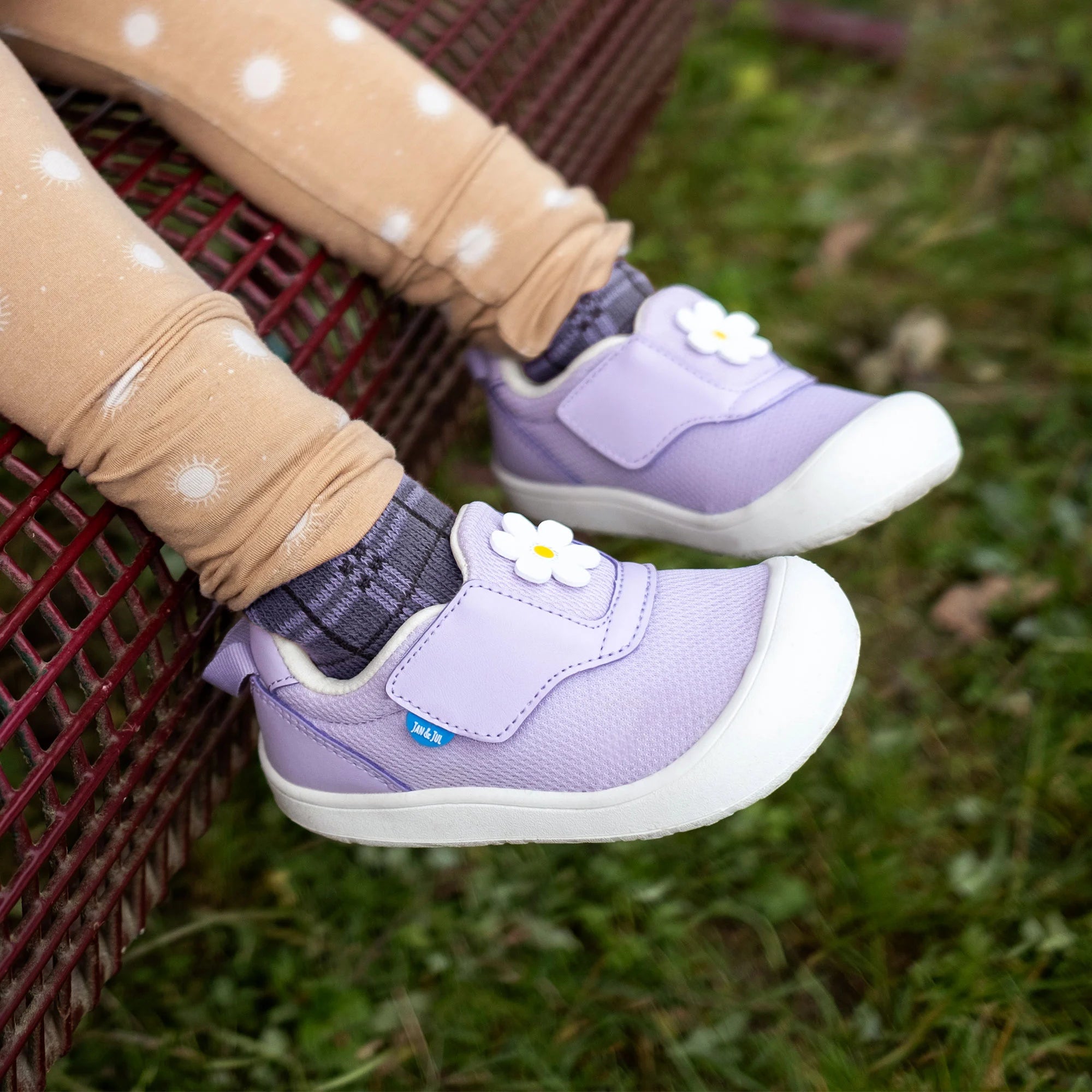 Jan & Jul Purple Daisy Mini Flyer Toddler Sneakers - Lightweight Walking Shoes for Baby Girls 12-24 Months | Perfect for Playtime, Park Outings & First Steps