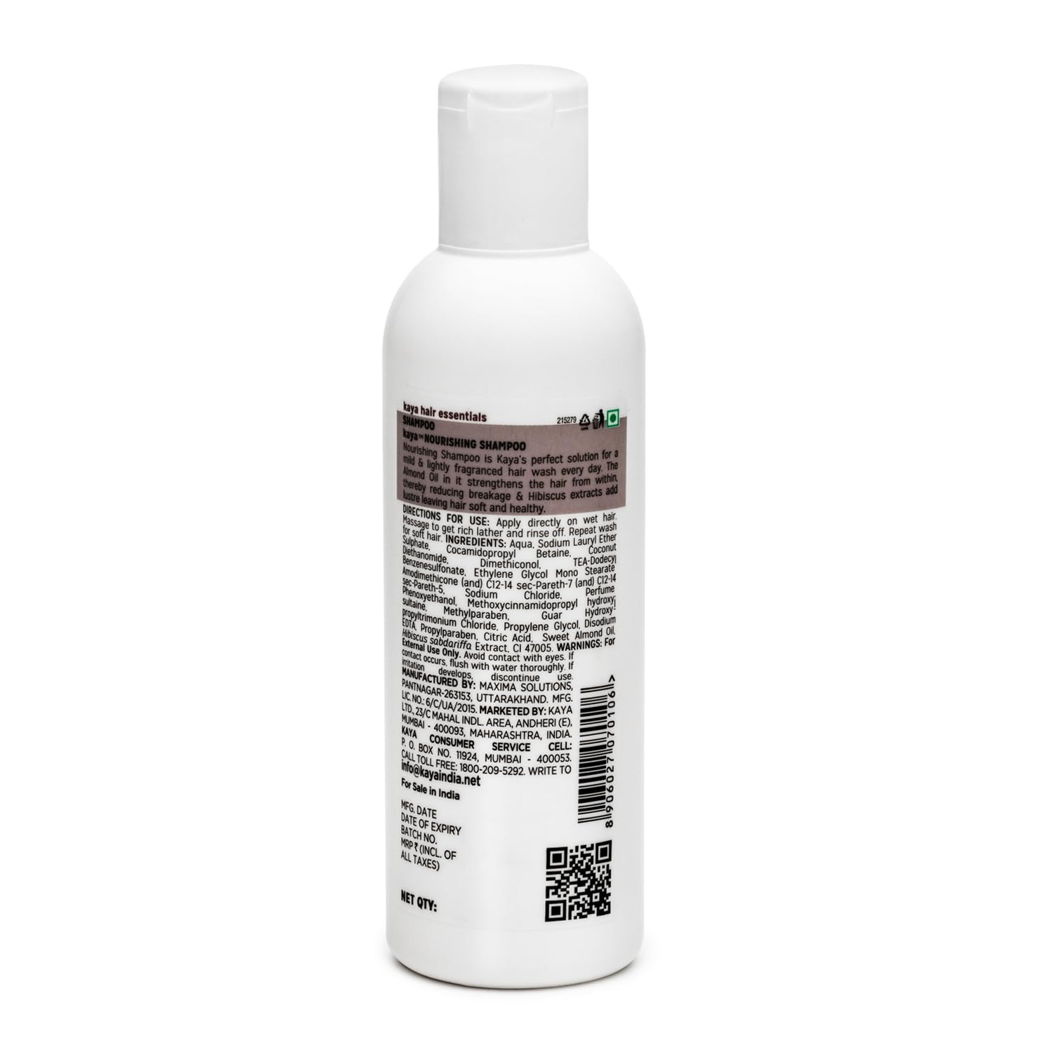 Kaya Clinic Hair Nourishing Shampoo with Hibiscus & Almond Oil - 200ml Anti-Breakage Formula for Softer, Healthier Hair - Perfect for Daily Hair Care & Damaged Hair Repair