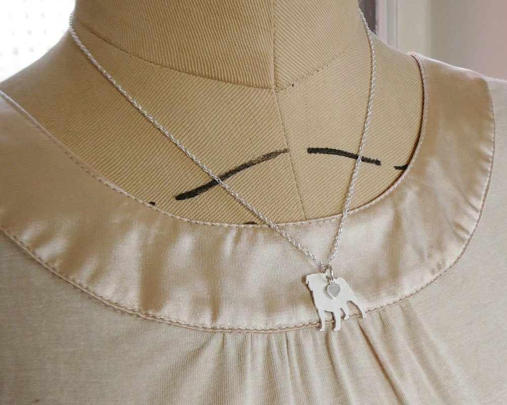 Sterling Silver Pug Charm Necklace - Layering Jewelry for Dog Lovers