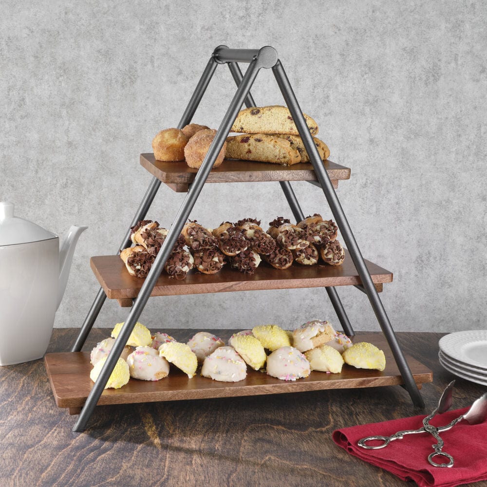 Madison 3-Tier Wooden Serving Tray - Perfect for Breakfast in Bed, Afternoon Tea, and Party Appetizers