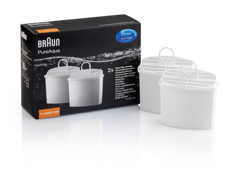 Braun BRSC006 Replacement Water Filter for Coffee Makers - 2 Pack | Compatible with KWF 2 | Improves Coffee Taste & Machine Performance | Perfect for Home & Office Use