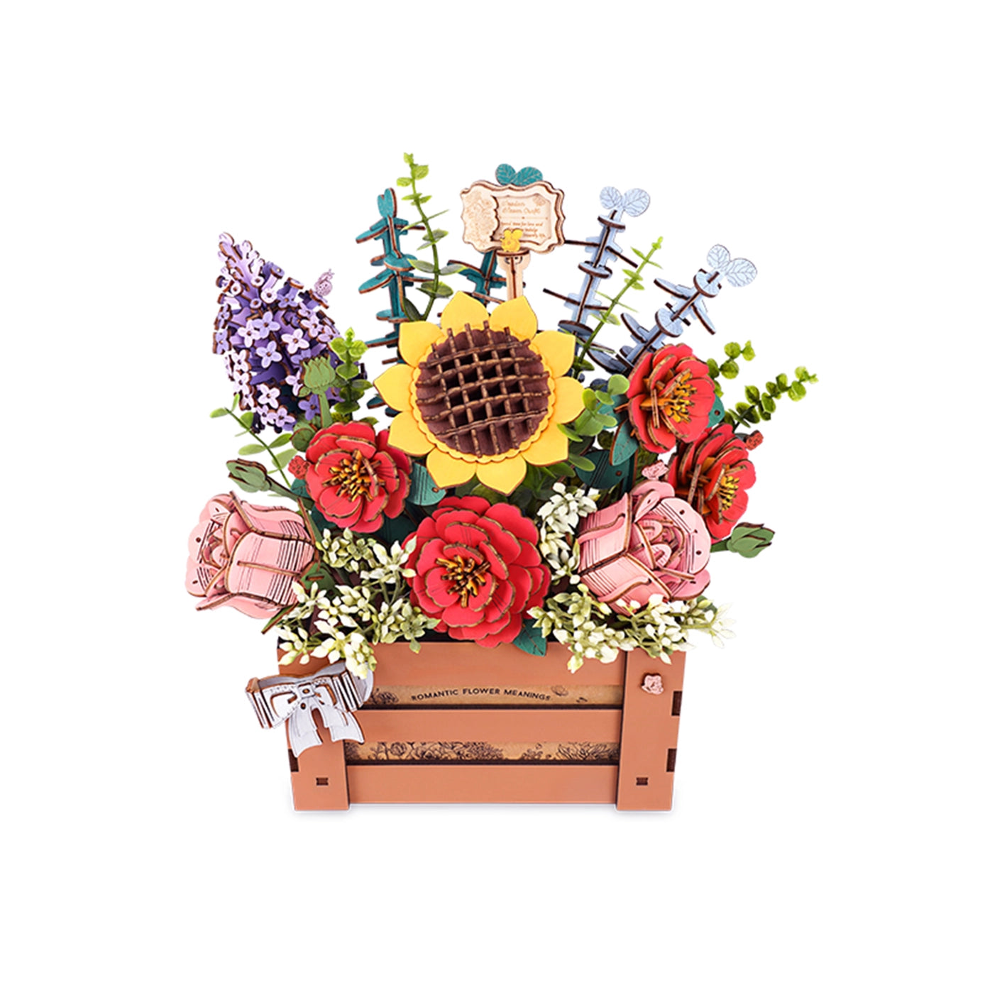 3D Flower Puzzle Wooden Bloom Box - DIY Wooden Puzzle Kit for Adults & Teens - Creative Home Decor & Gift Idea for Birthdays, Valentine's Day, Mother's Day