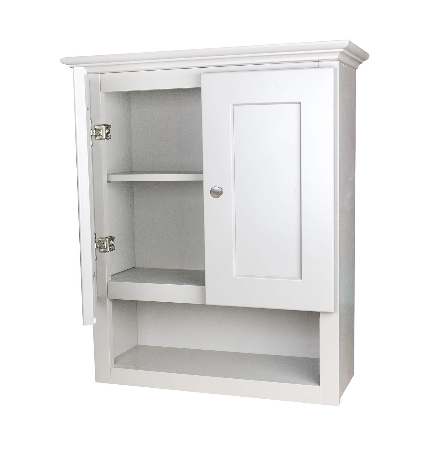 White Shaker Bathroom Wall Cabinet with Shelf - Modern Storage Solution for Bathroom Organization & Decor