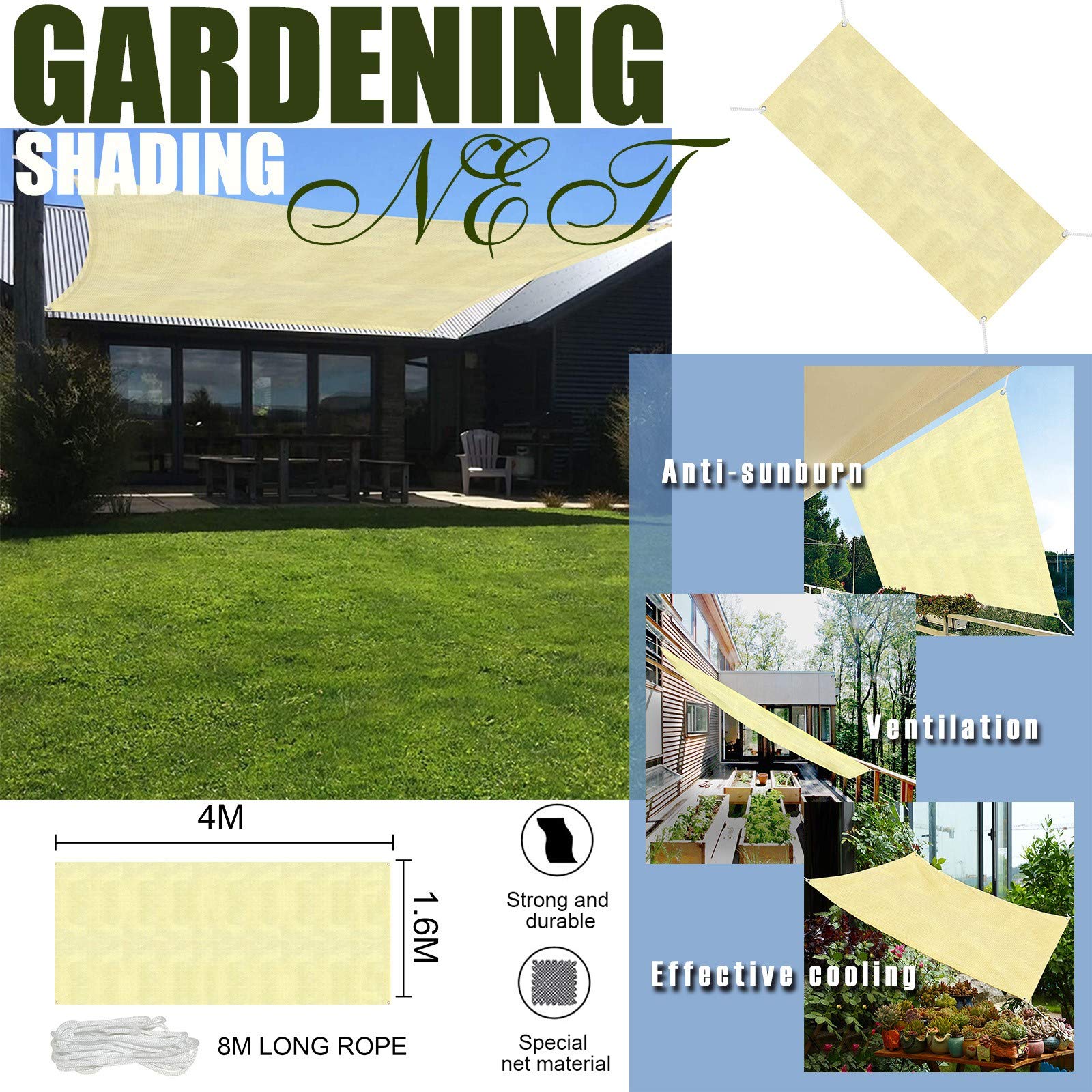 Fruit Garden Net Plant Cover - Vegetable Netting Shade Cloth for Plants Protection, Flower Patio Lawn & Garden (Yellow) - Ideal for Outdoor Gardening, Greenhouse, and Backyard Plant Shelter