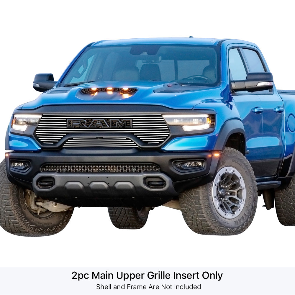 Polished Stainless Steel Upper Billet Grille for 2021-2024 Ram 1500 TRX 6.2L - Durable & Stylish Front Grille Upgrade for Off-Road & Street Performance