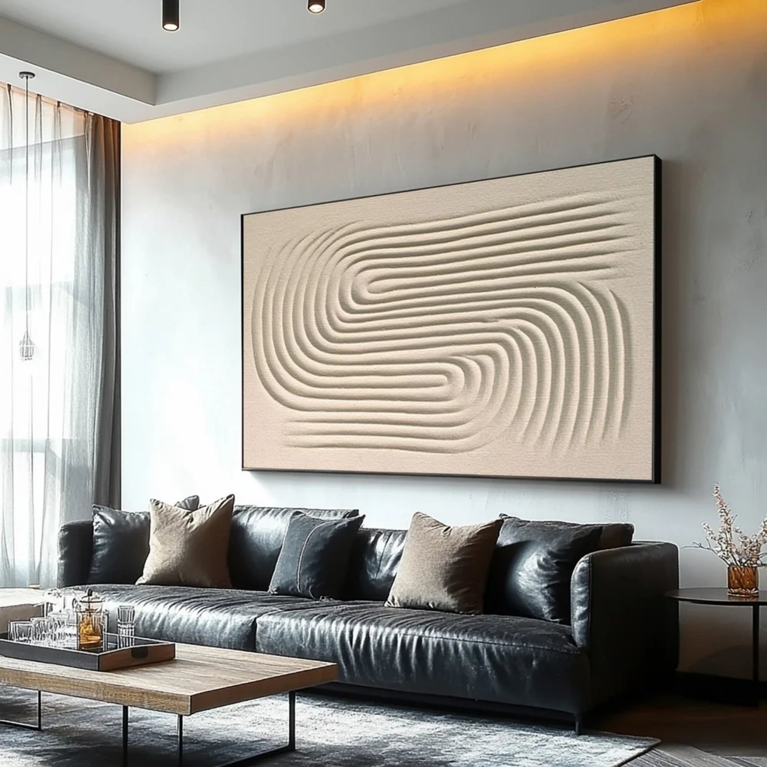 Beige & Brown Abstract Wall Art Print #BB157 - Modern Home Decor for Living Room, Bedroom & Office