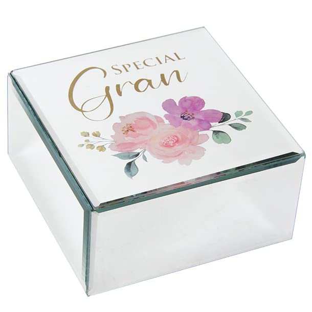Gemini Gifts Jewelry Box for Women - Elegant Mirrored Glass Keepsake Trinket Box with Lid - Perfect Birthday, Mother’s Day & Christmas Gift for Grandma - Great for Storing Rings, Necklaces & Precious Memories (Home Decor & Gift Idea)