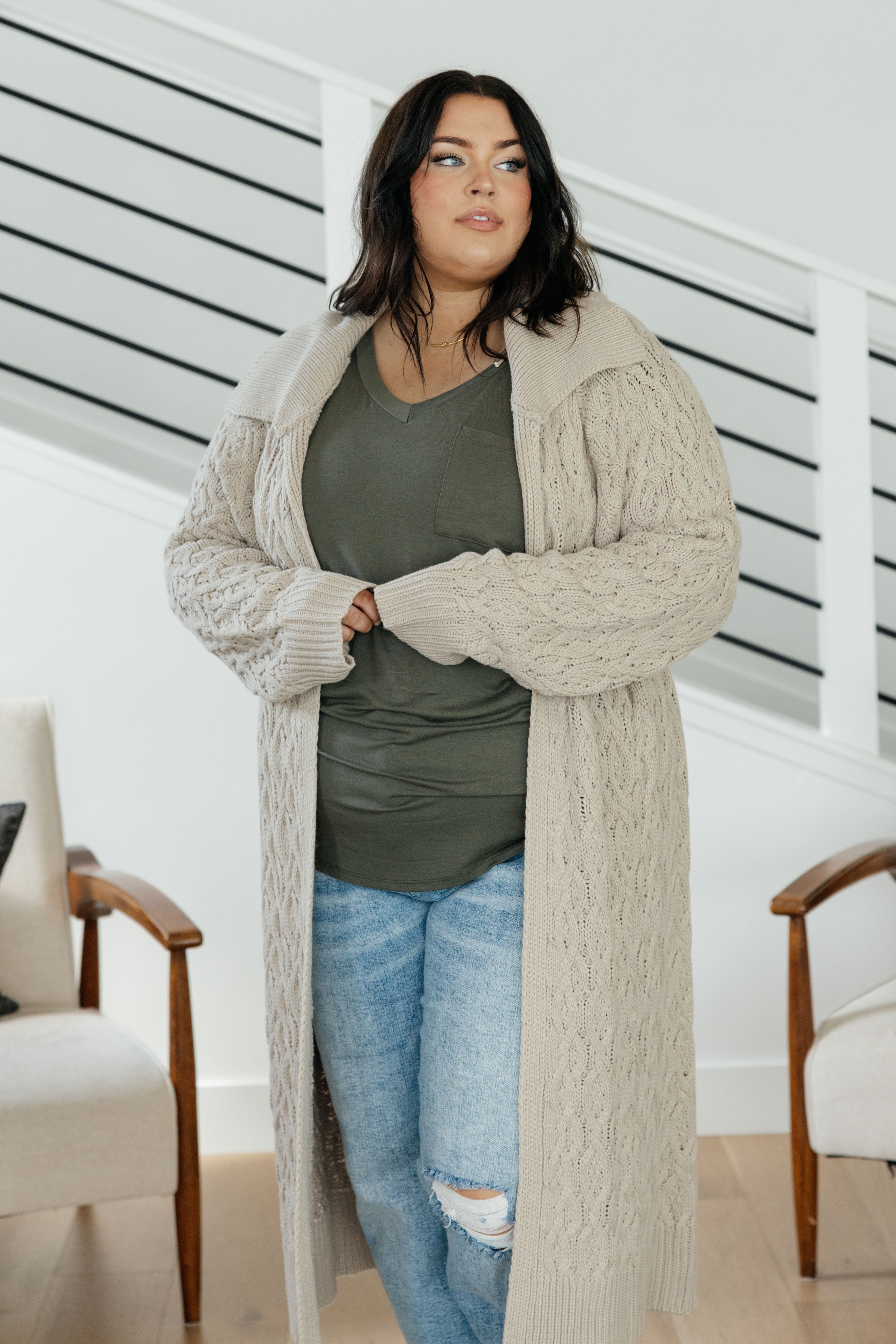 Absolute Favorite V Neck Top in Olive - Women's Casual Comfortable T-Shirt for Everyday Wear, Work & Outings