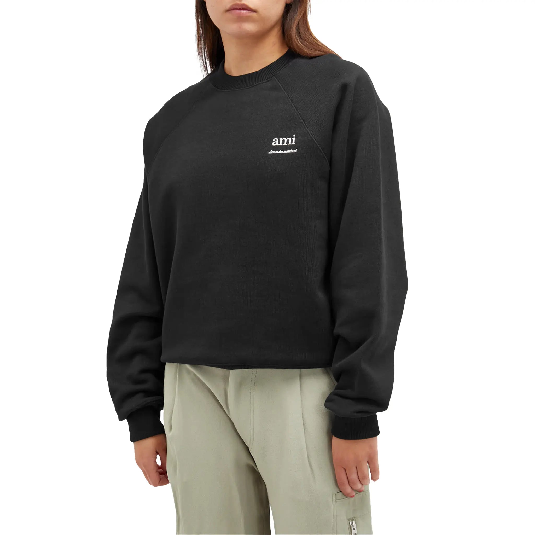 Ami Paris Ami Alexandre Mattiussi Black Sweatshirt for Men | Premium Cotton Pullover Hoodie | Casual Streetwear & Everyday Wear