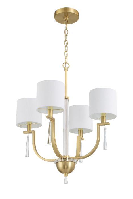 Craftmade Fortuna 4-Light Chandelier 58224 SB - Elegant Ceiling Lighting Fixture for Dining Room, Bedroom & Living Room Decor