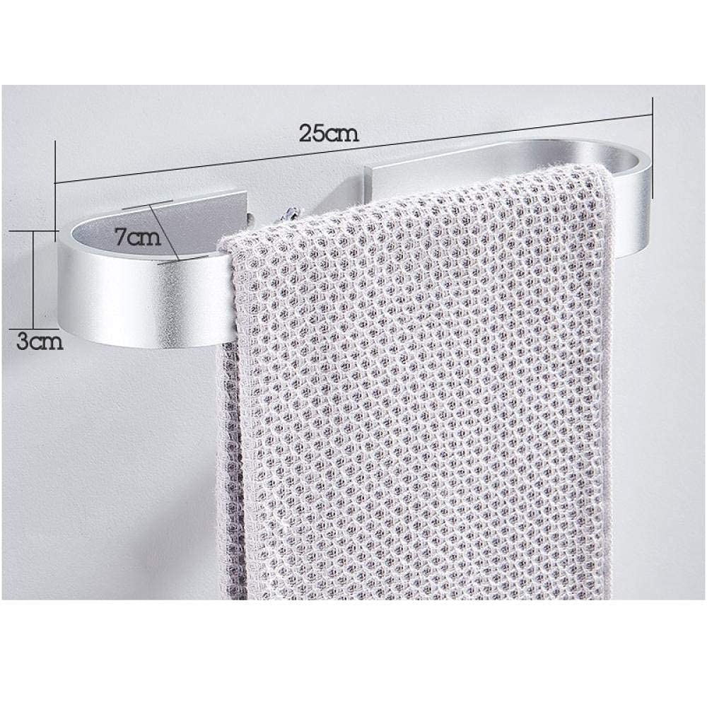 Frosted U-Shaped Aluminum Wall Mounted Towel Rack - Single Pole Perforated Bathroom Storage Shelf for Fast Drying | Space Saving & Easy Installation (25cm Length) - Perfect for Small Bathrooms, Kitchens & Laundry Rooms