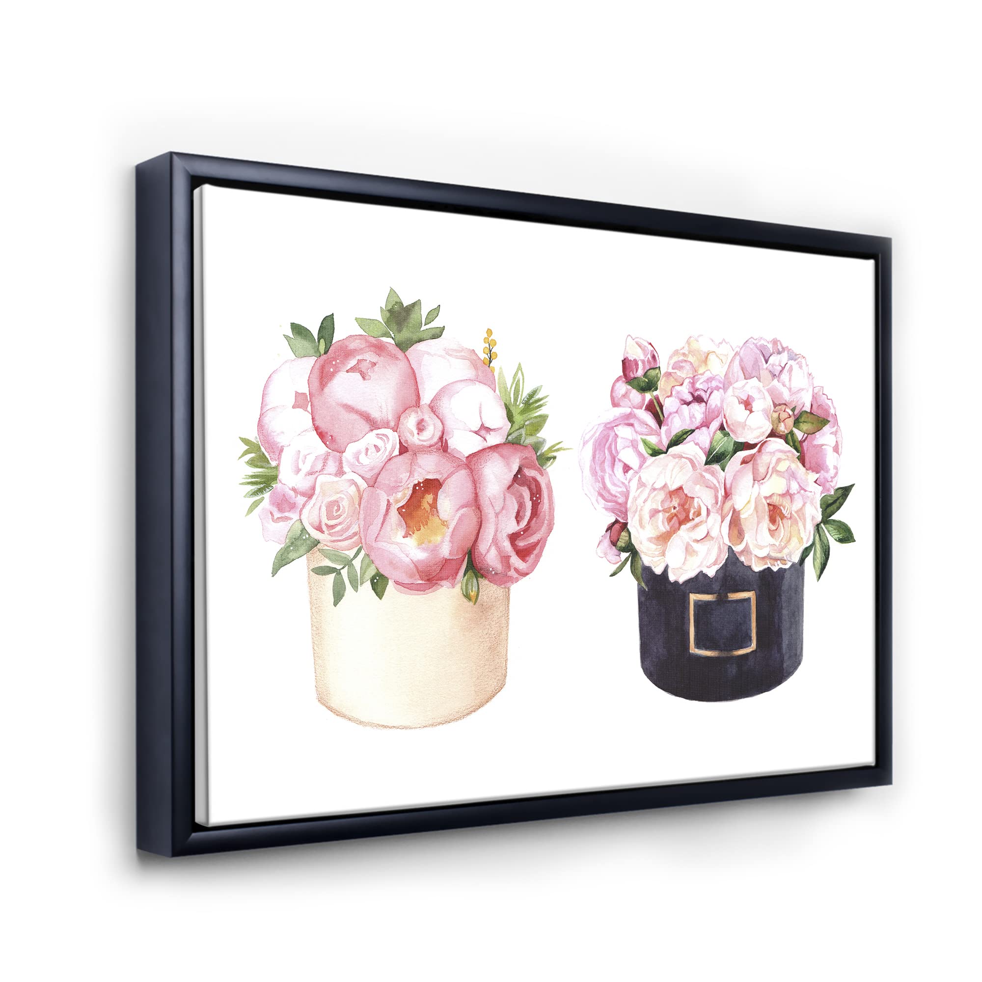 Farmhouse Floral Canvas Wall Art - Peony & Rose Flower Box Print for Home Decor | Perfect for Living Room, Bedroom & Office