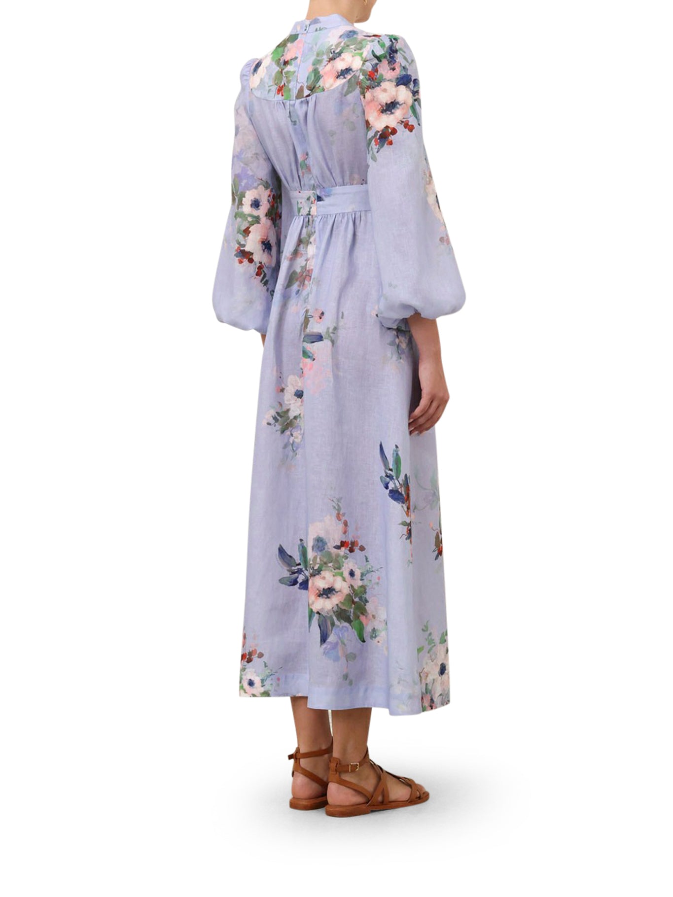 EVERLEY Women's V-Neck Midi Dress - Flowy Casual Summer Dress for Beach, Party, and Office Wear