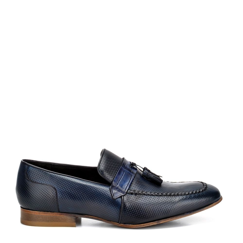 1X4TVLP Men's Cuadra Blue Casual Leather Tassel Loafers - Fashionable Slip-On Shoes for Business & Weekend Wear
