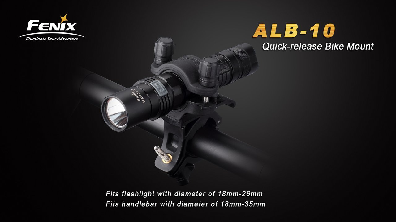 Fenix ALB-10 Quick Release Bike Mount - Universal Bike Light Holder for Cycling, Night Riding & Outdoor Adventures