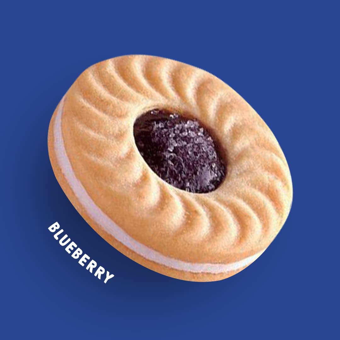 Premium Dewberry Sandwich Cookies with Cream & Blueberry Jam - 36g Pack of 12 | Delicious Snacks for Office, School & Tea Time | By Benjawan Shop