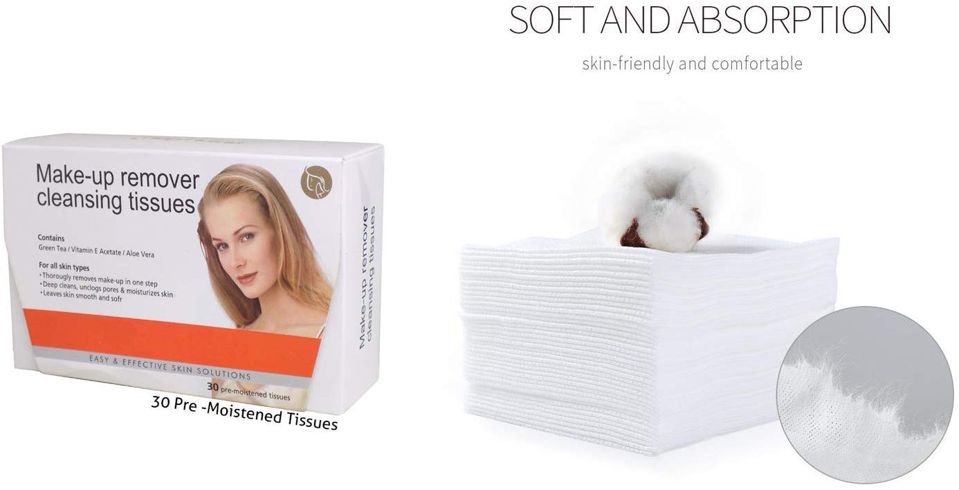 RAAYA 4-Pack Makeup Remover Wipes for Women - Gentle Face Cleansing